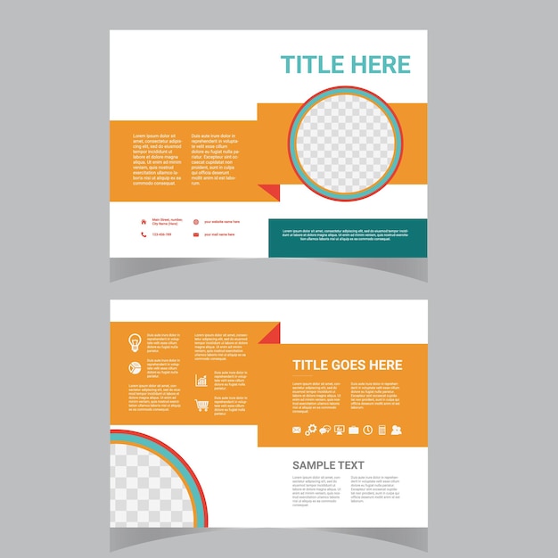 plantilla de diseño de folleto de negocios bifold corporativo en formato a4 Premium Vector