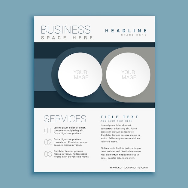 Vector plantilla de diseño de folleto de negocios con espacio para su imagen