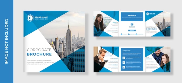 Plantilla de diseño de folleto de propuesta de negocio de forma creativa tríptico cuadrado de negocios corporativos modernos