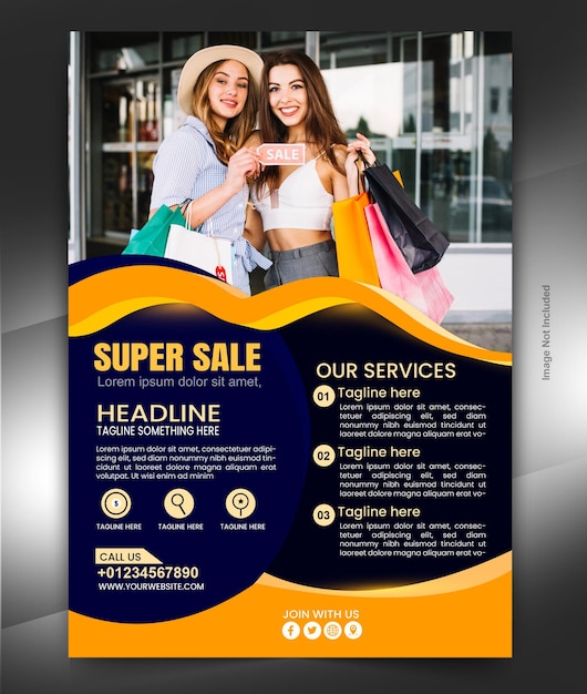plantilla de diseño de folleto de la tienda de compras corporativa