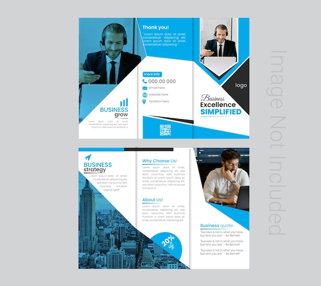 plantilla de diseño de folleto trifold de negocios corporativos