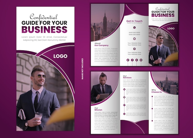 plantilla de diseño de folleto triplo de la empresa de vector corporativo gratuito