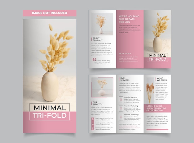 plantilla de diseño de folleto triplo de negocios minimalista