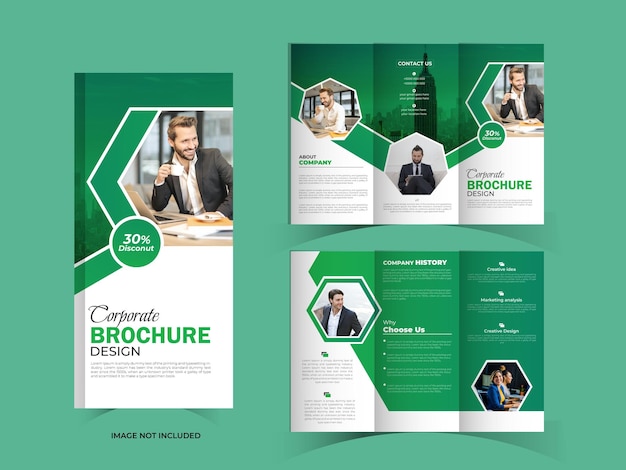 Plantilla de diseño de folleto triplo de negocios profesionales