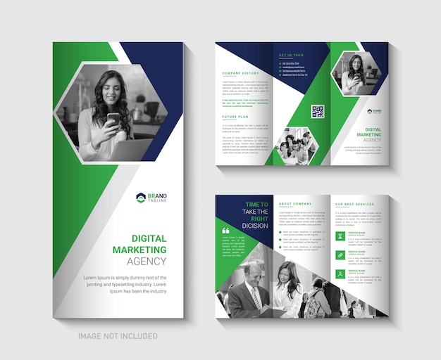 plantilla de diseño de folleto triplo de negocios