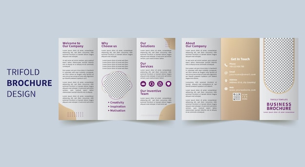 Plantilla de diseño de folleto tríptico A4