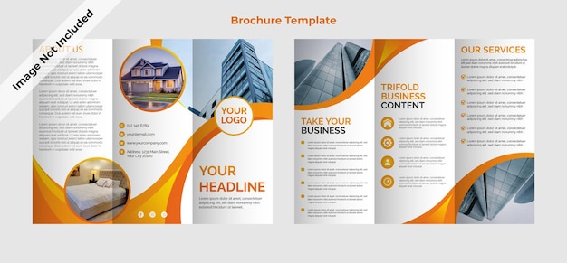 Plantilla de diseño de folleto tríptico de bienes raíces
