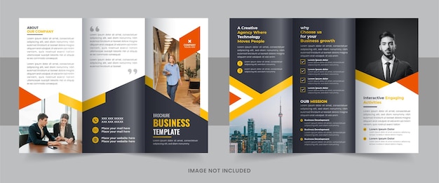 Plantilla de diseño de folleto tríptico corporativo