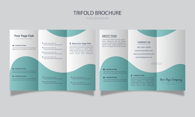 Plantilla de diseño de folleto tríptico de meditación de yoga