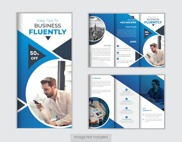 Plantilla de diseño de folleto tríptico de negocios moderno creativo
