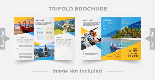 Plantilla de diseño de folleto tríptico de viaje