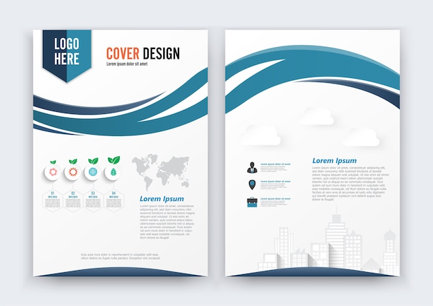 Plantilla de diseño de folleto vectorial