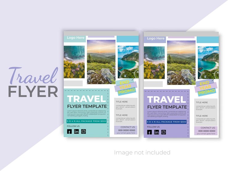Vector plantilla de diseño de folleto de viaje creativa y única