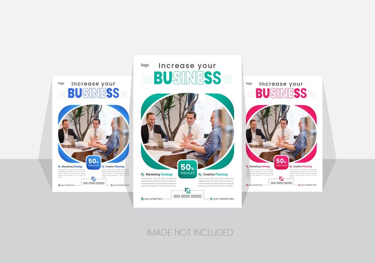 Plantilla de diseño de folletos comerciales corporativos de Vector