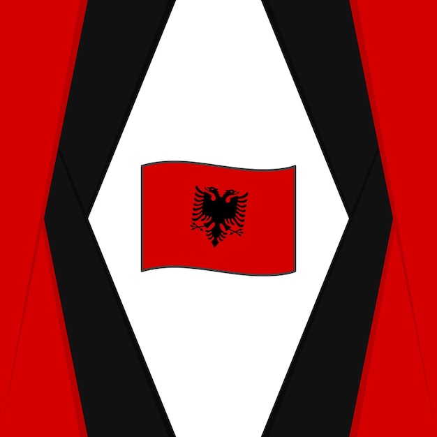 Vector plantilla de diseño de fondo abstracto de bandera de albania banner del día de la independencia de albania publicación en redes sociales fondo de albania