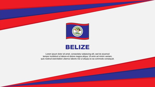 Plantilla de diseño de fondo abstracto de bandera de Belice Bandera del día de la independencia de Belice Ilustración vectorial de dibujos animados Diseño de Belice