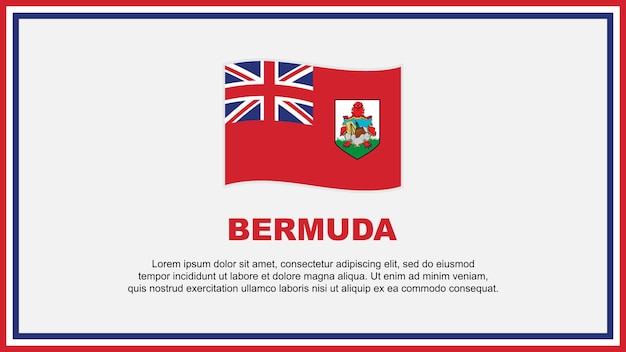 Plantilla de diseño de fondo abstracto de la bandera de las Bermudas Bandera del Día de la Independencia de las Bermudas Ilustración vectorial de las redes sociales Bandera de las Bermudas