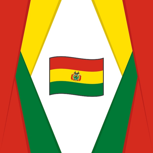 Plantilla de diseño de fondo abstracto de bandera de Bolivia Banner del día de la independencia de Bolivia Publicación en redes sociales Fondo de Bolivia