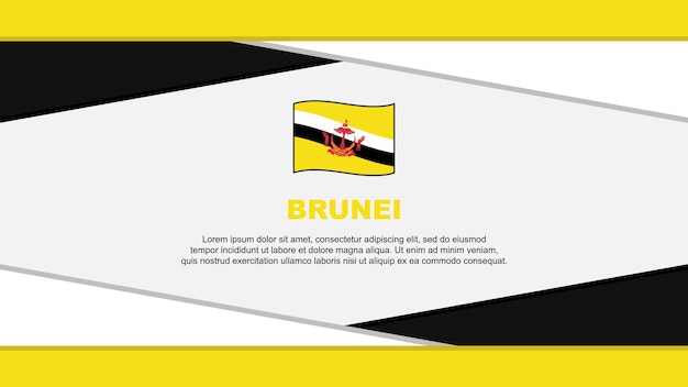 Plantilla de diseño de fondo abstracto de la bandera de Brunei Bandera del día de la independencia de Brunei Ilustración vectorial de dibujos animados Vector de Brunei