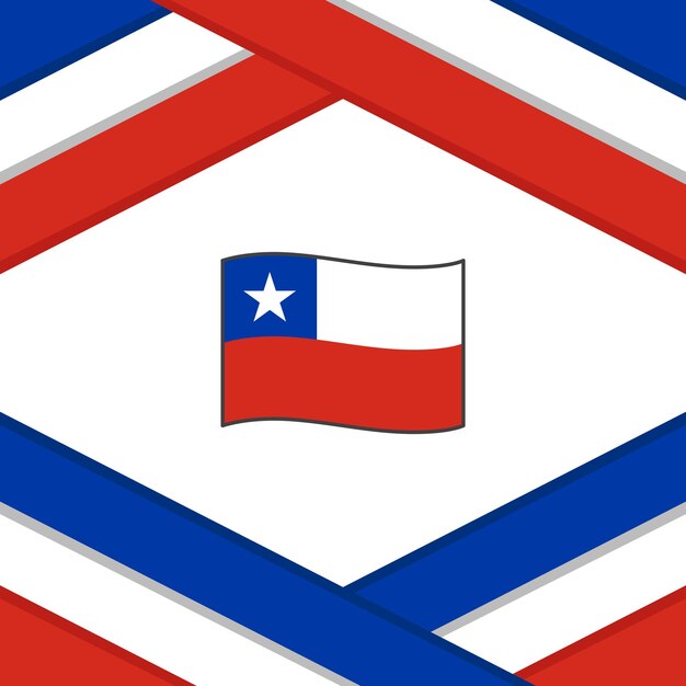 Plantilla de diseño de fondo abstracto de la bandera de Chile Bandera del Día de la Independencia de Chile Publicación en redes sociales Plantilla de Chile