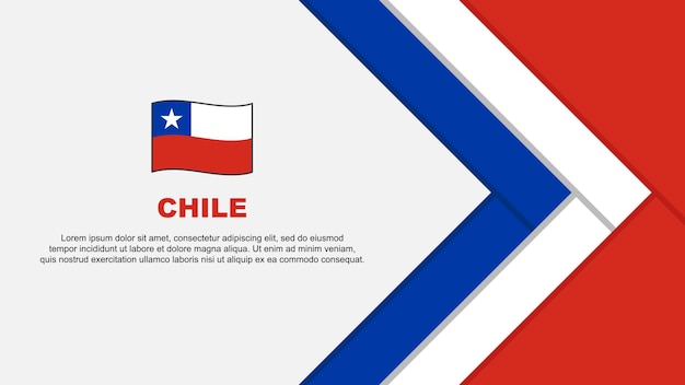 Plantilla de diseño de fondo abstracto de la bandera de Chile Día de la Independencia de Chile Banner Ilustración vectorial de dibujos animados Dibujos animados de Chile