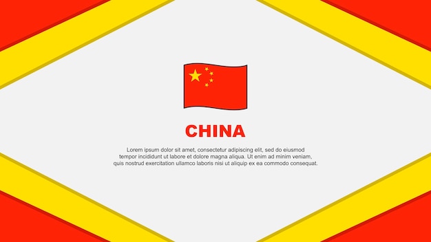 Plantilla de diseño de fondo abstracto de bandera de China Bandera del día de la independencia de China Ilustración vectorial de dibujos animados Plantilla de China