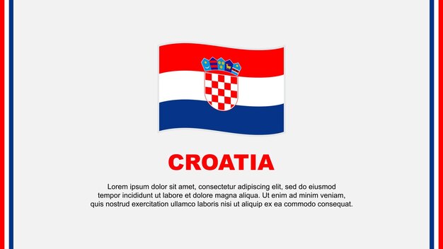 Plantilla de diseño de fondo abstracto de bandera de Croacia Bandera del día de la independencia de Croacia Ilustración de vector de redes sociales Dibujos animados de Croacia