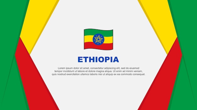 Plantilla de diseño de fondo abstracto de la bandera de Etiopía Bandera del día de la independencia de Etiopía Ilustración vectorial de dibujos animados Fondo de Etiopía