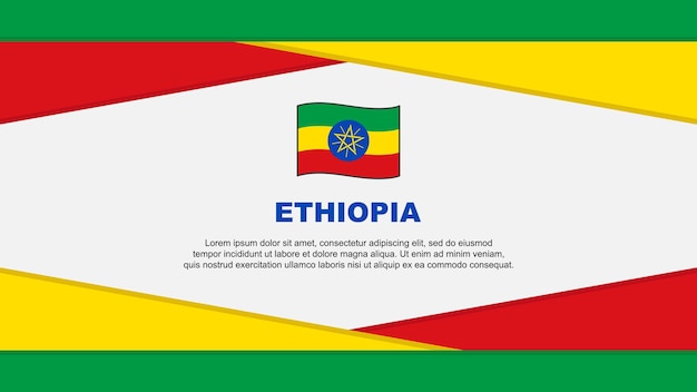Plantilla de diseño de fondo abstracto de la bandera de Etiopía Bandera del día de la independencia de Etiopía Ilustración vectorial de dibujos animados Vector de Etiopía