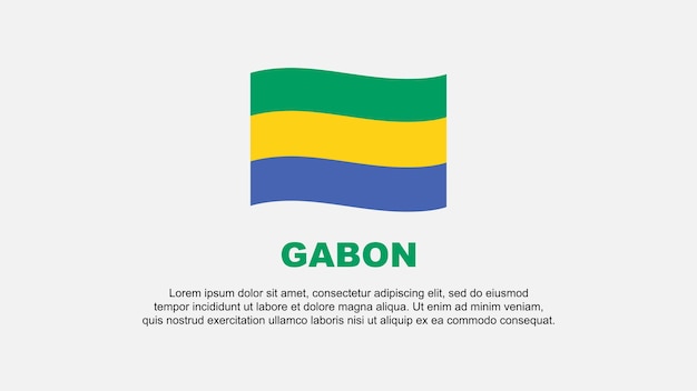 Plantilla de diseño de fondo abstracto de bandera de Gabón Banner del día de la independencia de Gabón Ilustración de vector de redes sociales Fondo de Gabón