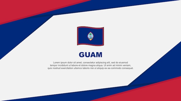 Plantilla de diseño de fondo abstracto de la bandera de Guam Bandera del día de la independencia de Guam Ilustración vectorial de dibujos animados Fondo de Guam