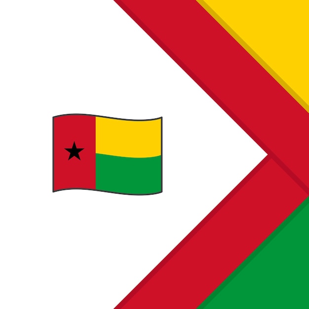 Plantilla de diseño de fondo abstracto de la bandera de GuineaBissau Bandera del Día de la Independencia de GuineaBissau Publicación en redes sociales Dibujos animados de GuineaBissau