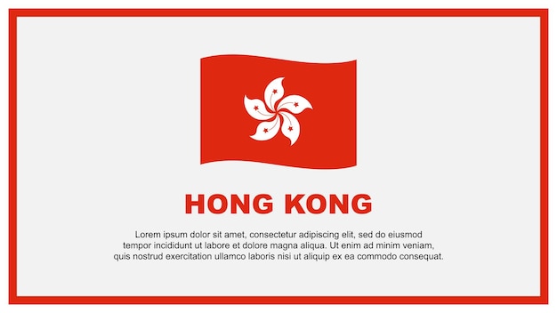 Plantilla de diseño de fondo abstracto de la bandera de Hong Kong Bandera del Día de la Independencia de Hong Kong Ilustración vectorial de las redes sociales Bandera de Hong Kong