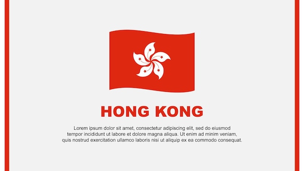 Plantilla de diseño de fondo abstracto de la bandera de Hong Kong Banner del día de la independencia de Hong Kong Ilustración vectorial de redes sociales Dibujos animados de Hong Kong