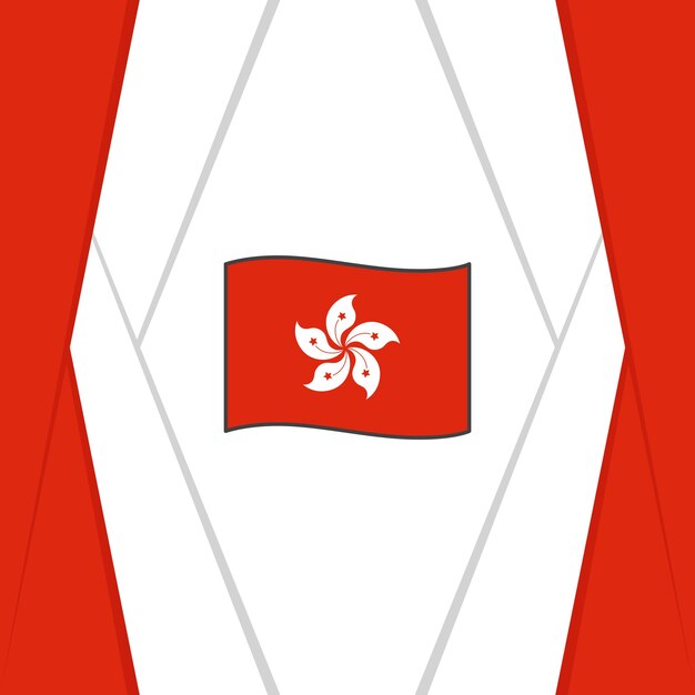 Plantilla de diseño de fondo abstracto de bandera de Hong Kong Banner del día de la independencia de Hong Kong Publicación en redes sociales Fondo de Hong Kong