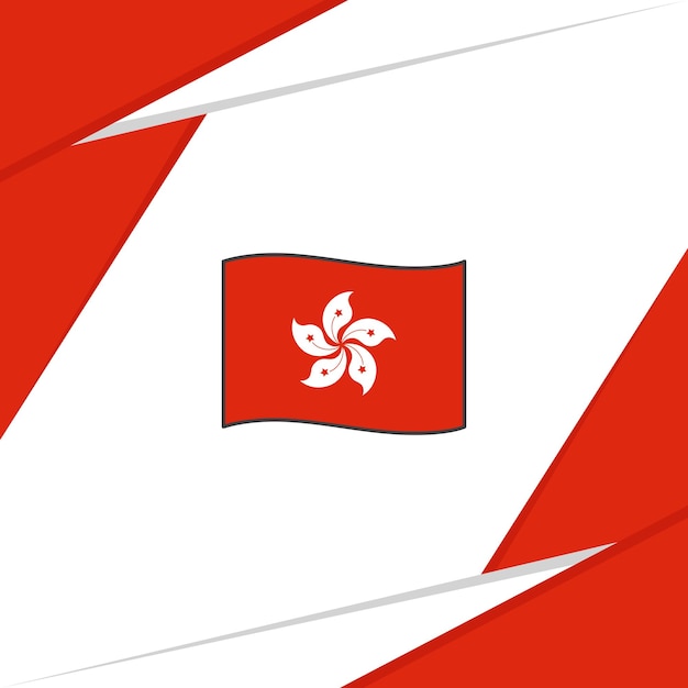 Plantilla de diseño de fondo abstracto de bandera de Hong Kong Banner del día de la independencia de Hong Kong Publicación en redes sociales Hong Kong
