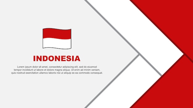 Plantilla de diseño de fondo abstracto de la bandera de Indonesia Bandera del día de la independencia de Indonesia Ilustración vectorial de dibujos animados Ilustración de Indonesia