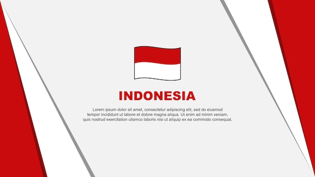 Plantilla de diseño de fondo abstracto de bandera de Indonesia Día de la independencia de Indonesia Banner Ilustración vectorial de dibujos animados Día de la independencia de Indonesia