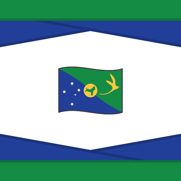 Plantilla de diseño de fondo abstracto de la bandera de la isla de Navidad Bandera del día de la independencia de la isla de Navidad Publicación en redes sociales Vector de la isla de Navidad