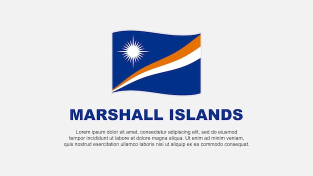 Plantilla de diseño de fondo abstracto de la bandera de las islas marshall banner del día de la independencia de las islas marshall ilustración vectorial de las redes sociales fondo de las islas marshall