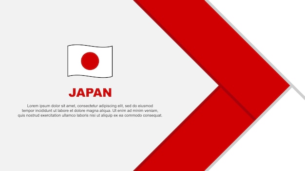 Plantilla de diseño de fondo abstracto de bandera de Japón Día de la Independencia de Japón Banner Dibujos animados Vector Ilustración Dibujos animados de Japón