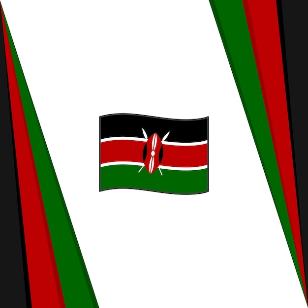 Plantilla de diseño de fondo abstracto de bandera de Kenia Banner del día de la independencia de Kenia Publicación en redes sociales Bandera de Kenia