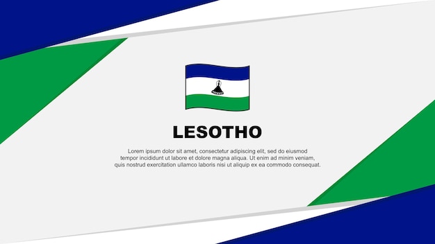 Plantilla de diseño de fondo abstracto de bandera de Lesotho Bandera del día de la independencia de Lesotho Ilustración vectorial de dibujos animados Fondo de Lesotho