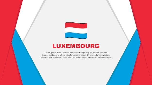 Plantilla de diseño de fondo abstracto de bandera de Luxemburgo Bandera del día de la independencia de Luxemburgo Ilustración vectorial de dibujos animados Fondo de Luxemburgo