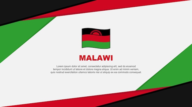 Plantilla de diseño de fondo abstracto de bandera de Malawi Bandera del día de la independencia de Malawi Ilustración vectorial de dibujos animados Fondo de Malawi