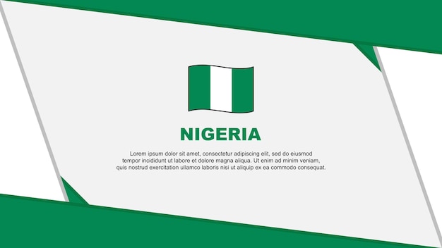 Plantilla de diseño de fondo abstracto de la bandera de Nigeria Bandera del día de la independencia de Nigeria Ilustración vectorial de dibujos animados Día de la independencia de Nigeria
