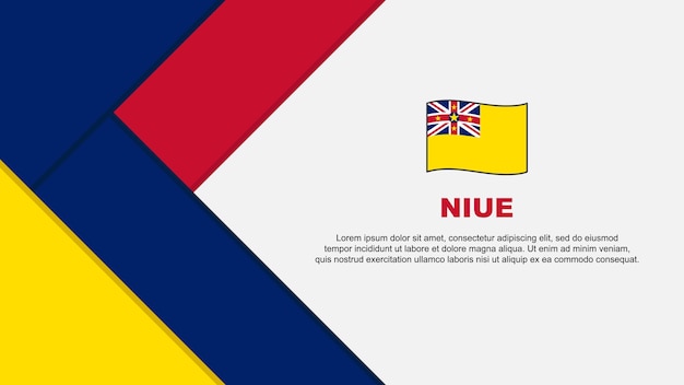 Plantilla de diseño de fondo abstracto de la bandera de Niue Bandera del día de la independencia de Niue Ilustración vectorial de dibujos animados Ilustración de Niue