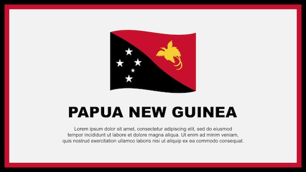 Plantilla de diseño de fondo abstracto de la bandera de Papúa Nueva Guinea Bandera del día de la independencia de Papúa Nueva Guinea Bandera de las redes sociales Ilustración vectorial Bandera de Papúa Nueva Guinea