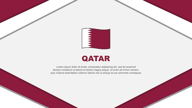 Plantilla de diseño de fondo abstracto de la bandera de Qatar Bandera del día de la independencia de Qatar Ilustración vectorial de dibujos animados Fondo de Qatar