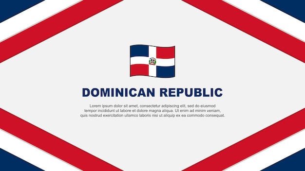 Plantilla de diseño de fondo abstracto de la bandera de República Dominicana Bandera del Día de la Independencia de República Dominicana Ilustración vectorial de dibujos animados Plantilla de República Dominicana